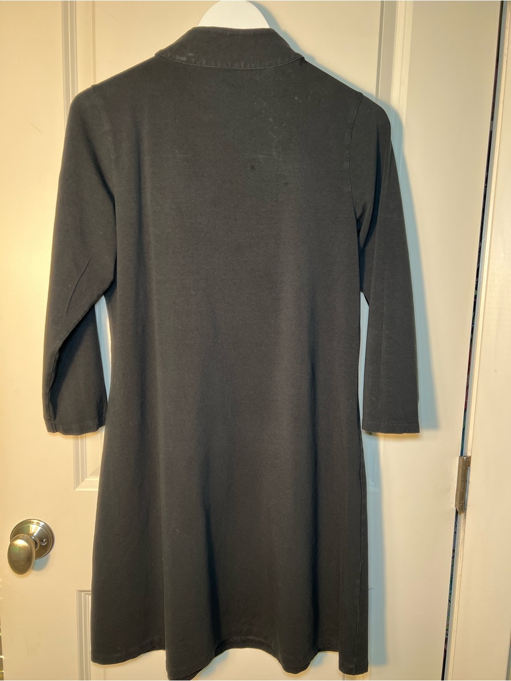 Spartina 449 Nora Black Half‑Zip Long Sleeve Performance Dress with Gold Zip L - Picture 5 of 14